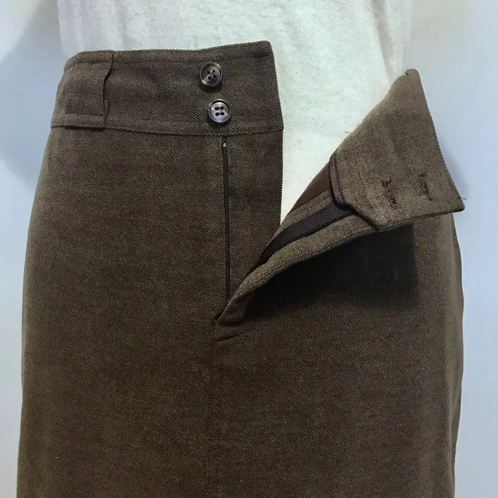 Austin Reed Vintage Brown Knee Length Skirt Women 10 - Picture 13 of 16